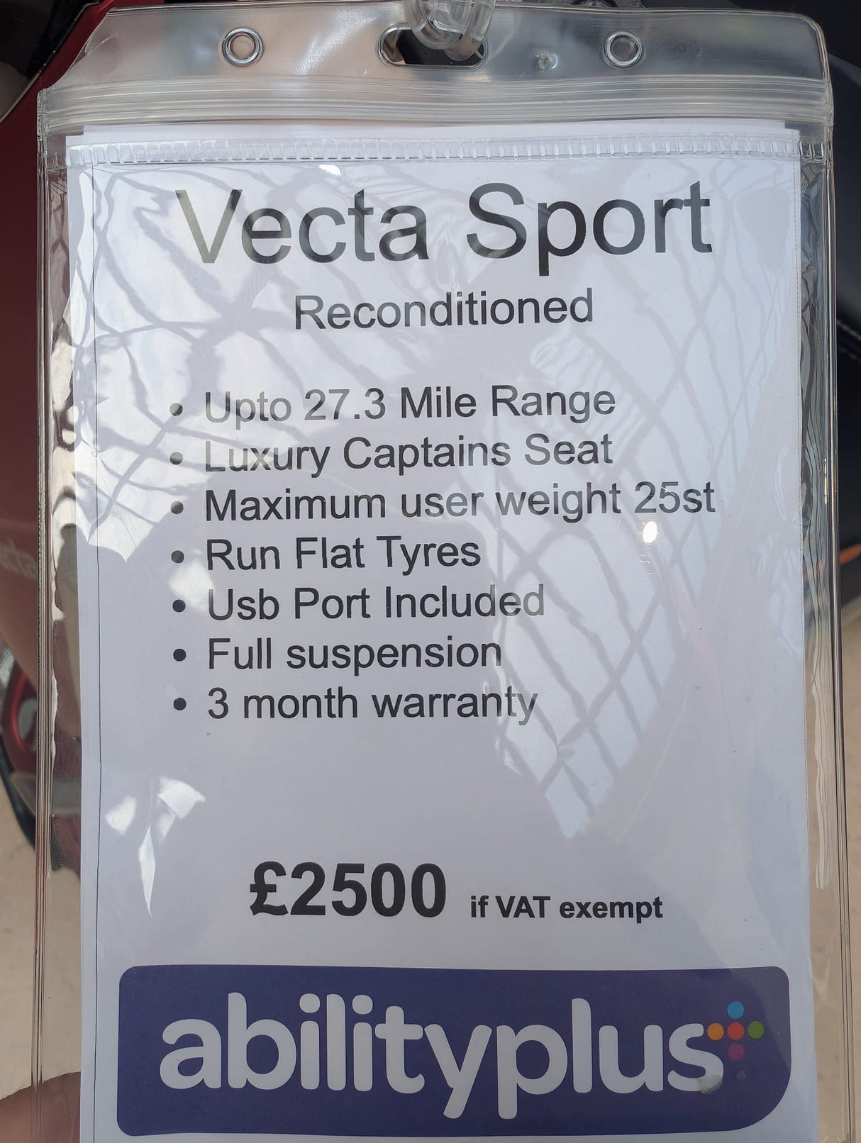 Electric Mobility Vecta Sport (Pre-Loved)