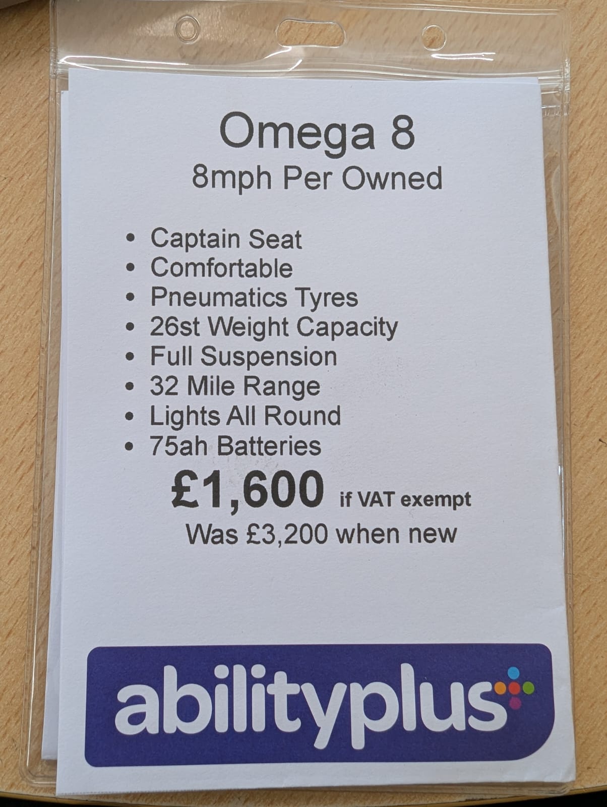 One Rehab Omega 8 (used)